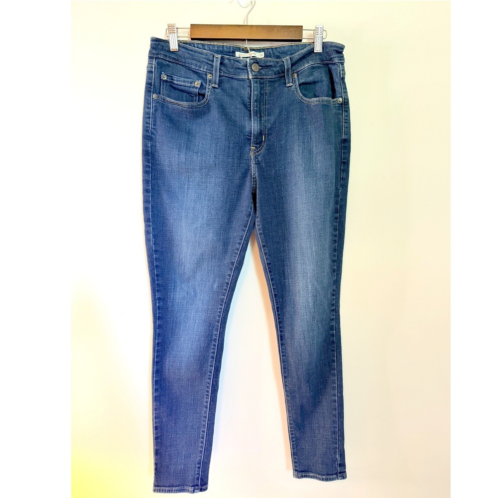 Levi's 721 High Rise Skinny Jeans Womens 32 Blue Excellent Stretch Waterless